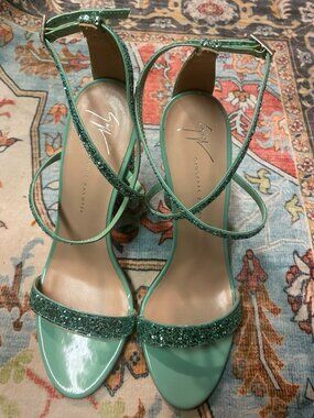 Giuseppe Zanotti Green Sparkle High Heels